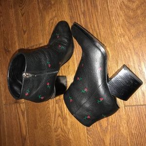 Alexander Wang Gabi Black Booties with roses